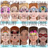 Face Paint Menu Board, Word Board, Girl Design Menu