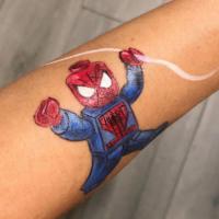 Spiderman Lego arm paint - Olivian Face Paint