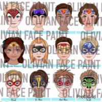 Face Paint Menu Board, Word Board, Superhero Design Menu