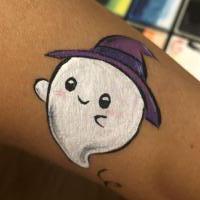 Halloween Boo arm paint - Olivian Face Paint