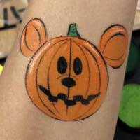 Halloween Mickey Pumpkin arm paint - Olivian Face Paint